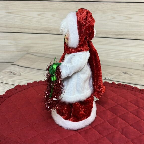 Annalee 2014 Merry Mint Mrs Santa Claus 9” Doll Christmas Wreath w/Tags - 400114 - Picture 4 of 12